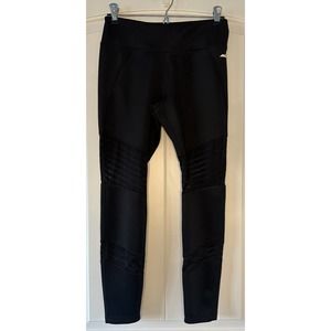 Avia High Waist Black Sheer Inserts Cropped Stretch Leggings Women’s Size S